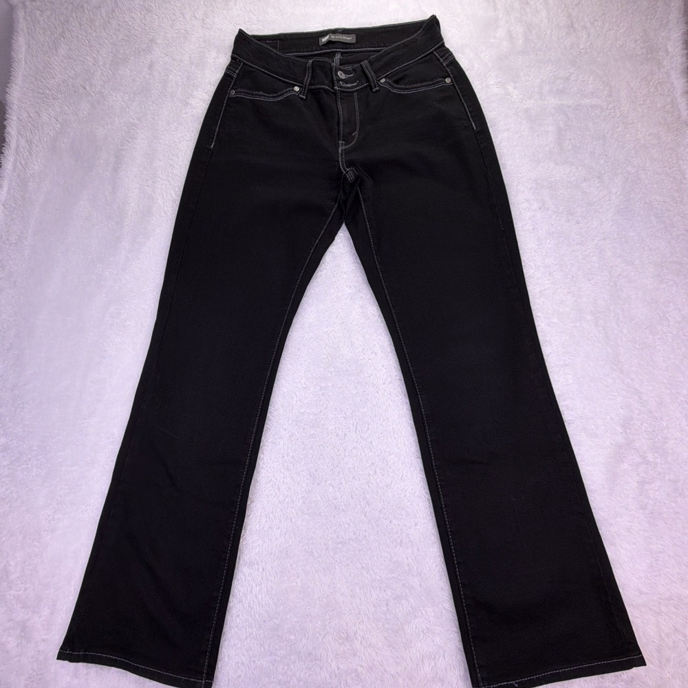 Levi's Women's "529 Curvy Straight" Black Stretch Jeans Mid Rise Western‎ 30x30